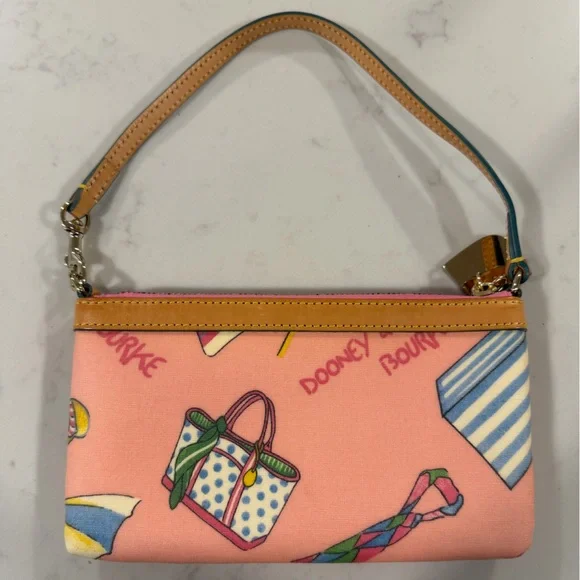 EOC Dooney & Bourke Pink Miami Beach Wristlet - Picture 1 of 7